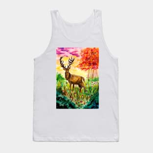 Deer in the Autumn Forest Tank Top